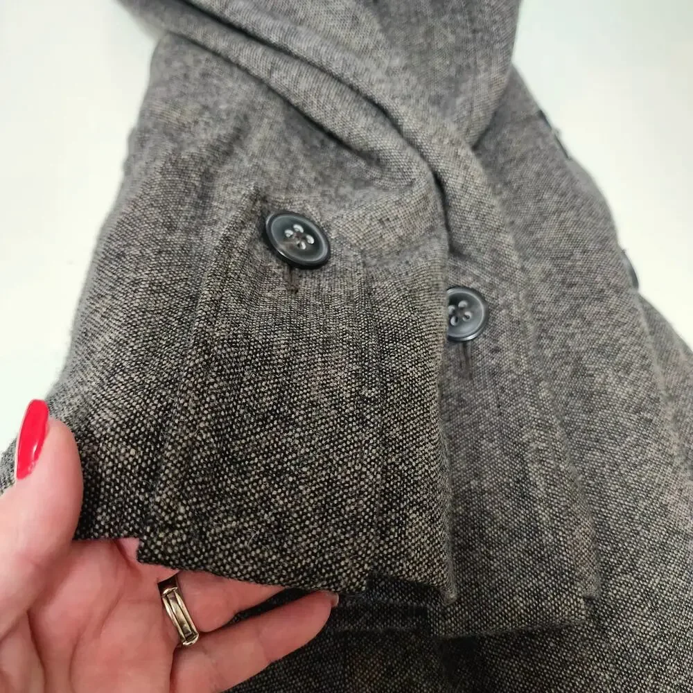 CAbi Coat Womans 8 Gray Wool Tweed Shakespeare Swing Professional corpcore